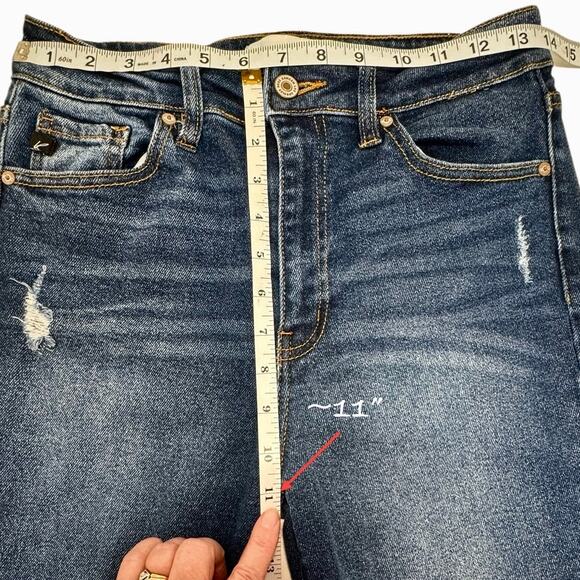 KanCan Ankle Skinny Jeans 9/26 High Rise Distress Blue Dark Wash Phoenix KC8567D - Picture 9 of 14